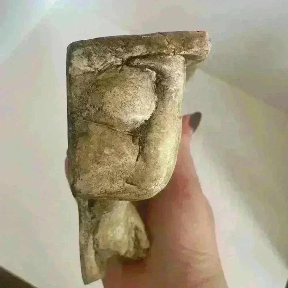 Ugly Ogre Troll Upside Down Large Feet Stone Statue
